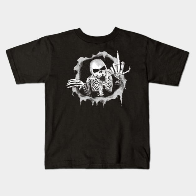 dark skull Kids T-Shirt by Disappear.std